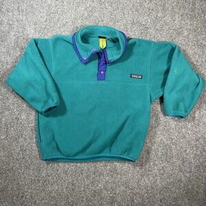 Patagonia Sweater Kids M (8-10) 1/4 Snap Fleece Pullover Top Sweater Jacket Blue